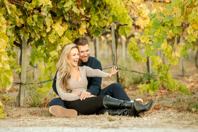 Newly Engaged Couple at Folktale Winery in Carmel, CA