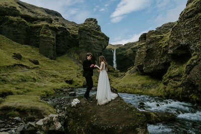 waterfall elopement in Iceland