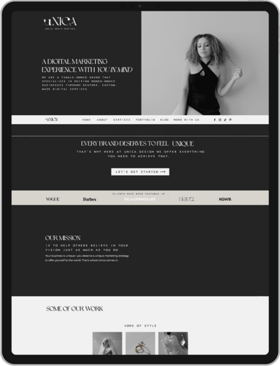 Unica Website Design