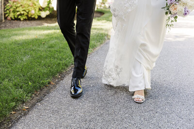 Fun and candid wedding reception photo from the NYBG