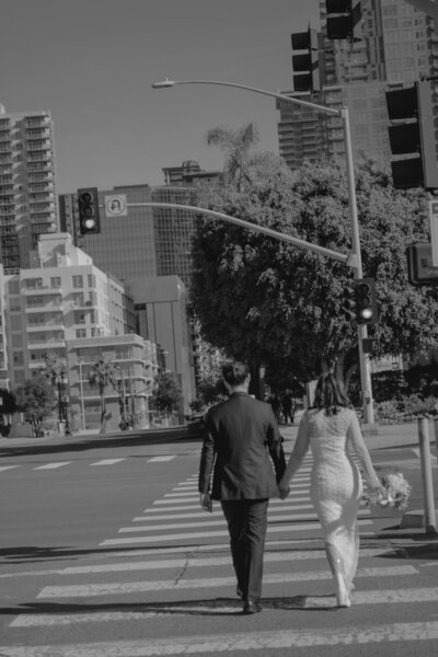 san diego downtown courthouse elopement photo bride and groom captured by wedding content creator california