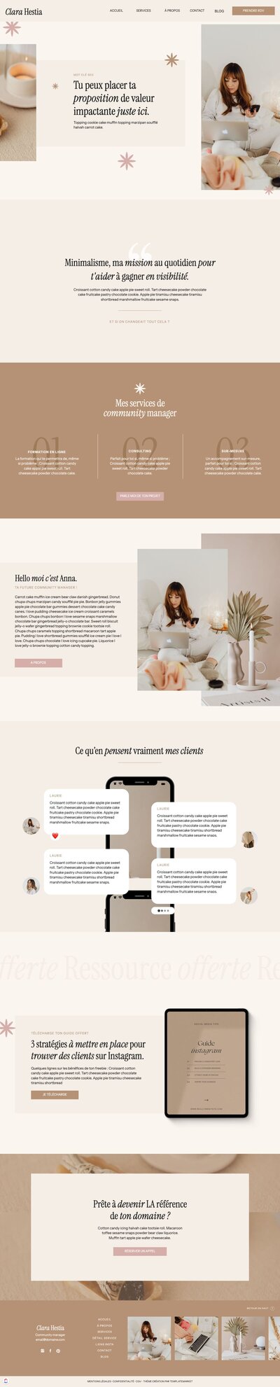 Template showit pour entrepreneur