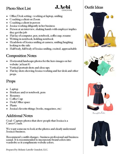 Page 2 of photography style guide for career coach