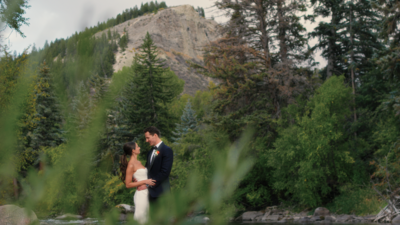 bride and groom walking down aisle