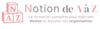 Logo de la formation digitale notion de a à z.