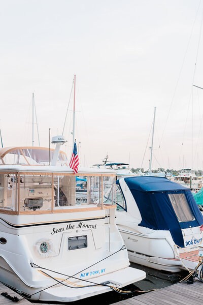 Boats docked on a wharf