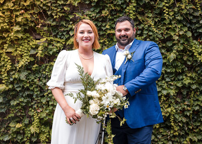 Photo of an elegant bride in a white wedding gown, captured by Aurora wedding photographer Kesha Wright