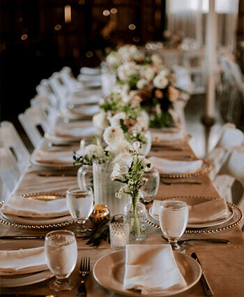 Beautiful table scape at an elevated catered event
