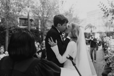 Couple jumps during their intimate wedding in New Orleans