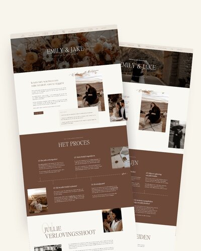 Shoot en Bruiloft Klantenpagina voor Showit, Showit template voor trouwfotografen