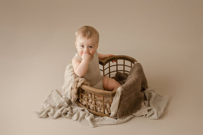 Milestone portrait six month sitter session in williamsburg va