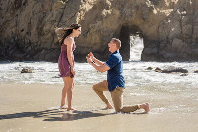 Marriage Proposal Photography at Pfieffer Beach - Steelman Photographers