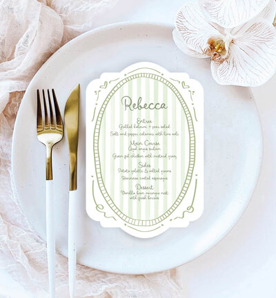 Big Love menu in white waves, with peach, double-sided
