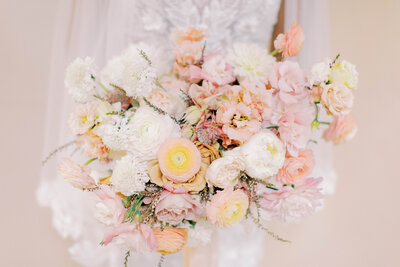 Honey Apricot colored bridal bouquet