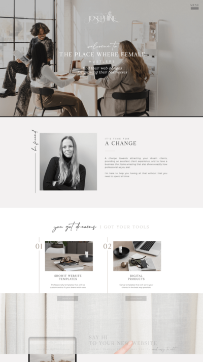 designs by josephine uses neutral office stock  photos for her  website