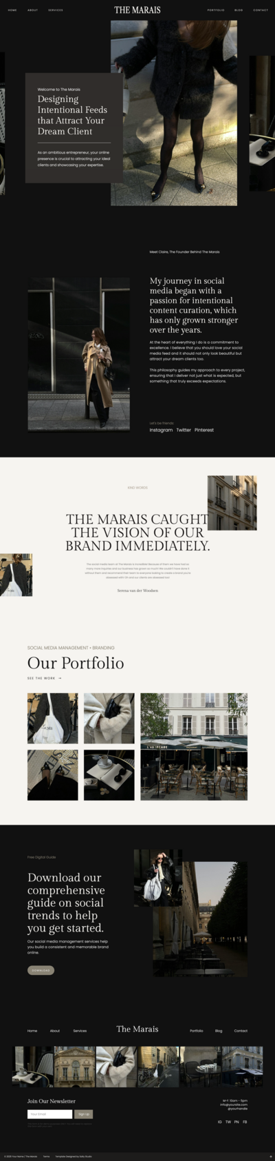 The Marais Showit website template
