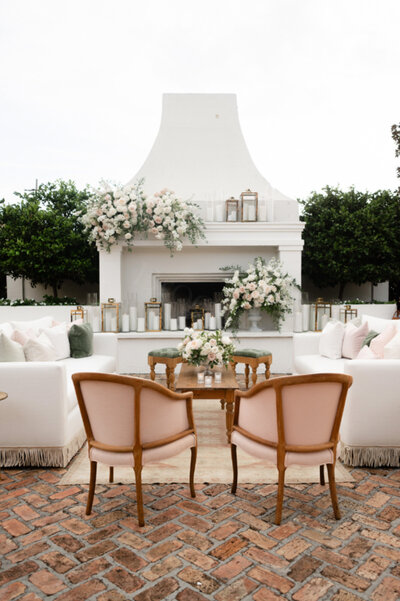 outdoor seating area design for a luxury wedding reception