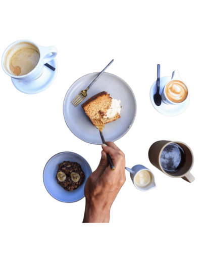 spread of coffee drinks and food from trilogy kauai menu menu