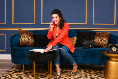 Photo of Marissa holding a phone on the contact form - Connecting with Marissa for More Information