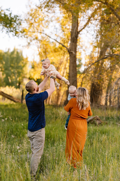 A family playing with children