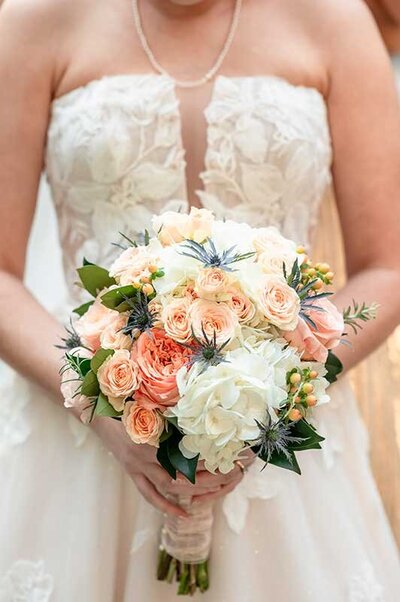 Spring Wedding bouquet held by Virginia Bride