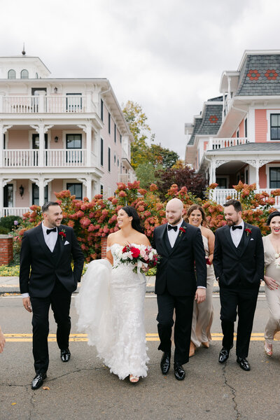 New England fall wedding on the shore of Connecticut.