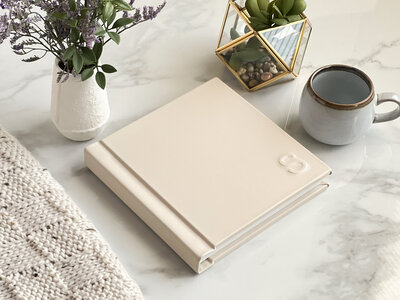 Ivory covered wedding album