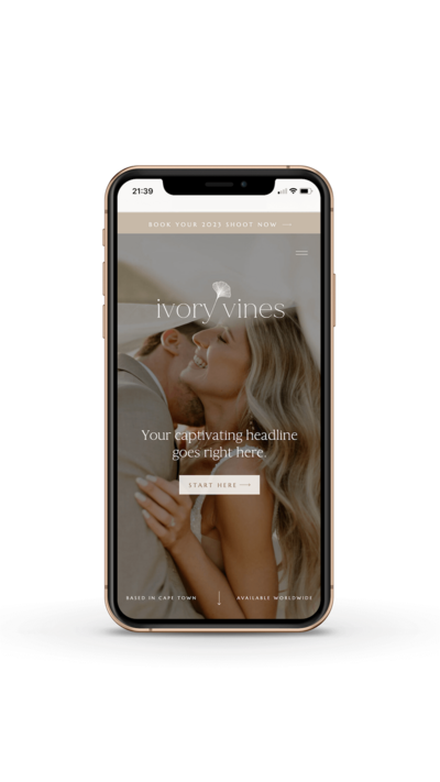 Neutral photography Showit website design
