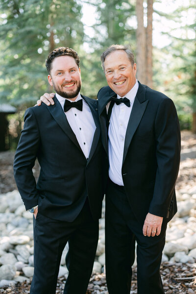 Heartwarming Portrait of Father and Son on Wedding Day