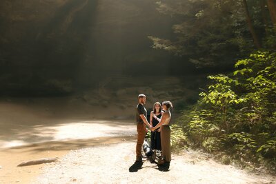Hocking hills elopement done at Ash Cave by April Graber Photo and Video