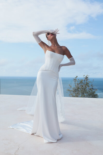 Mariana Hardwick Bridal 'Thea corset and Thea skirt' wedding dress stocked at Sunday's Bride, London for the modern bride