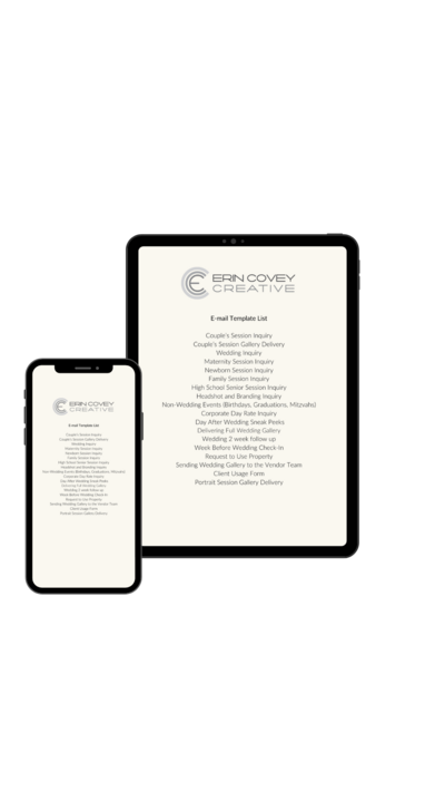 Photographer e-mail templates