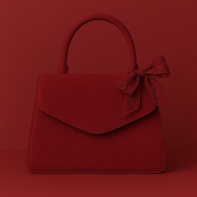 Bridal handbag in dark red