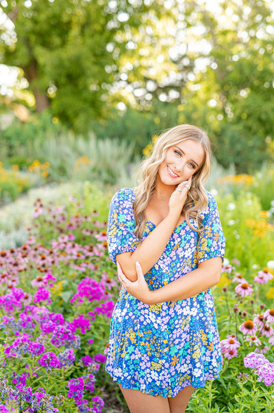 Idaho senior portrait photorapher - flower garden senior portraits