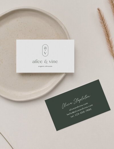 alice and vine business card design