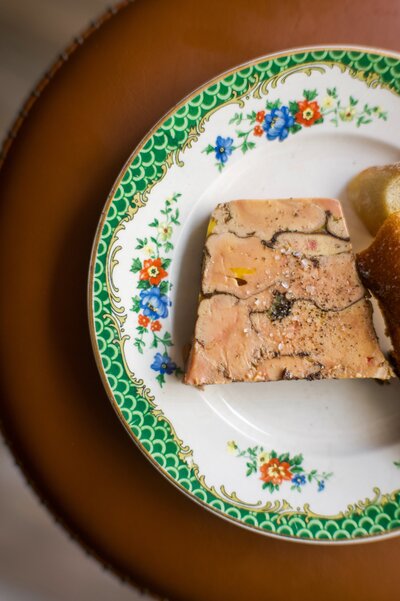 Homemade foie gras served at Bistro des Lettres Paris, refined French cuisine in the Latin Quarter.