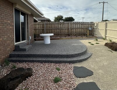 Decorative exposed aggregate concreting in Warrnambool