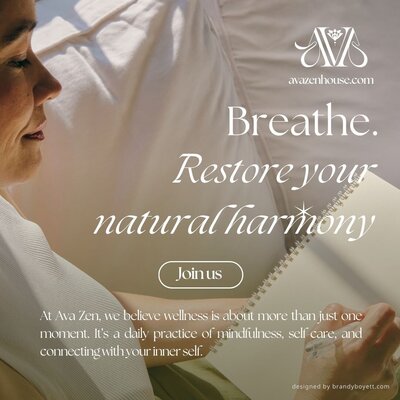 Ava Zen social media template featuring wellness tips, designed with calm and balanced aesthetics for holistic entrepreneurs.