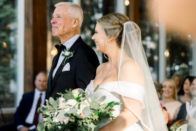 Bride's father walking her down the aisle at Ashton Gardens Atlanta