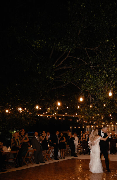 beautiful newly married couple first dance