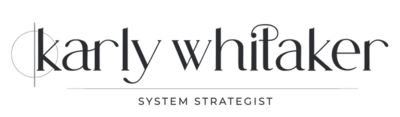 Gray logo of Karly Whitaker, symbolizing professional HoneyBook setup services
