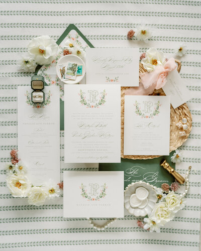 Ledgewood-Fine-Stationery-Luxury-Wedding-Pink-andGreen- Invitations