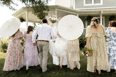 North Iowa vintage wedding party