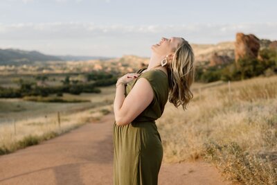 Professional mountain photoshoot with woman