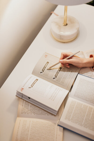 woman reading a book