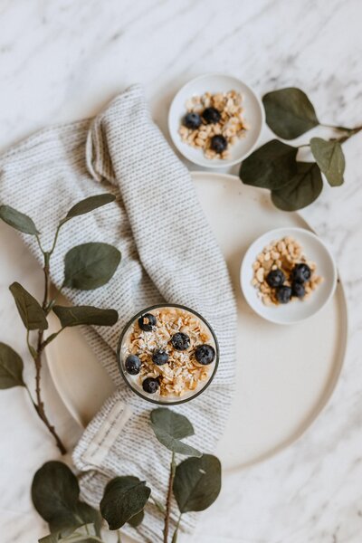 bowl of oats with blueberries