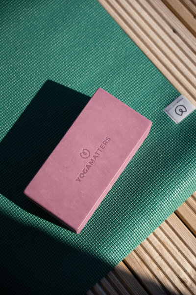 Yoga black on yoga mat