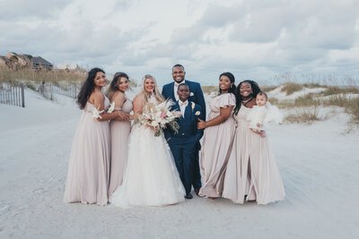 Bridal party on the beach at Hilton Head Wedding