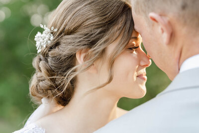 black and white wedding portrait