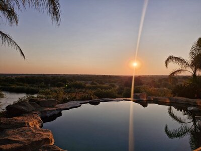 sunset view from infinity pool